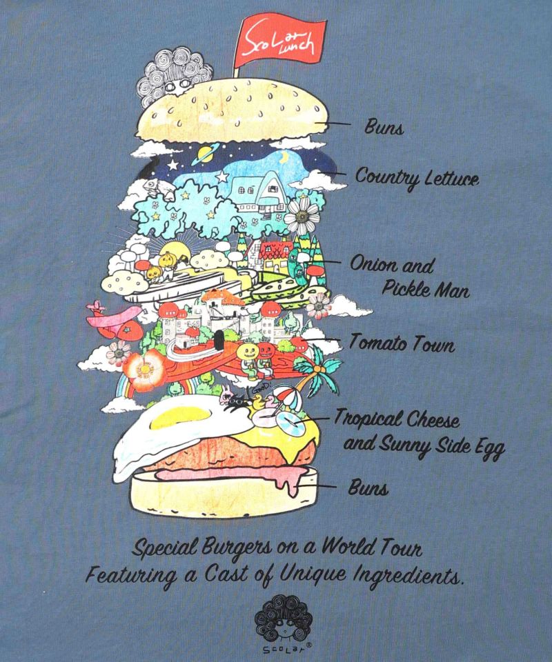 スカラーバーガータウン柄Tシャツ-14