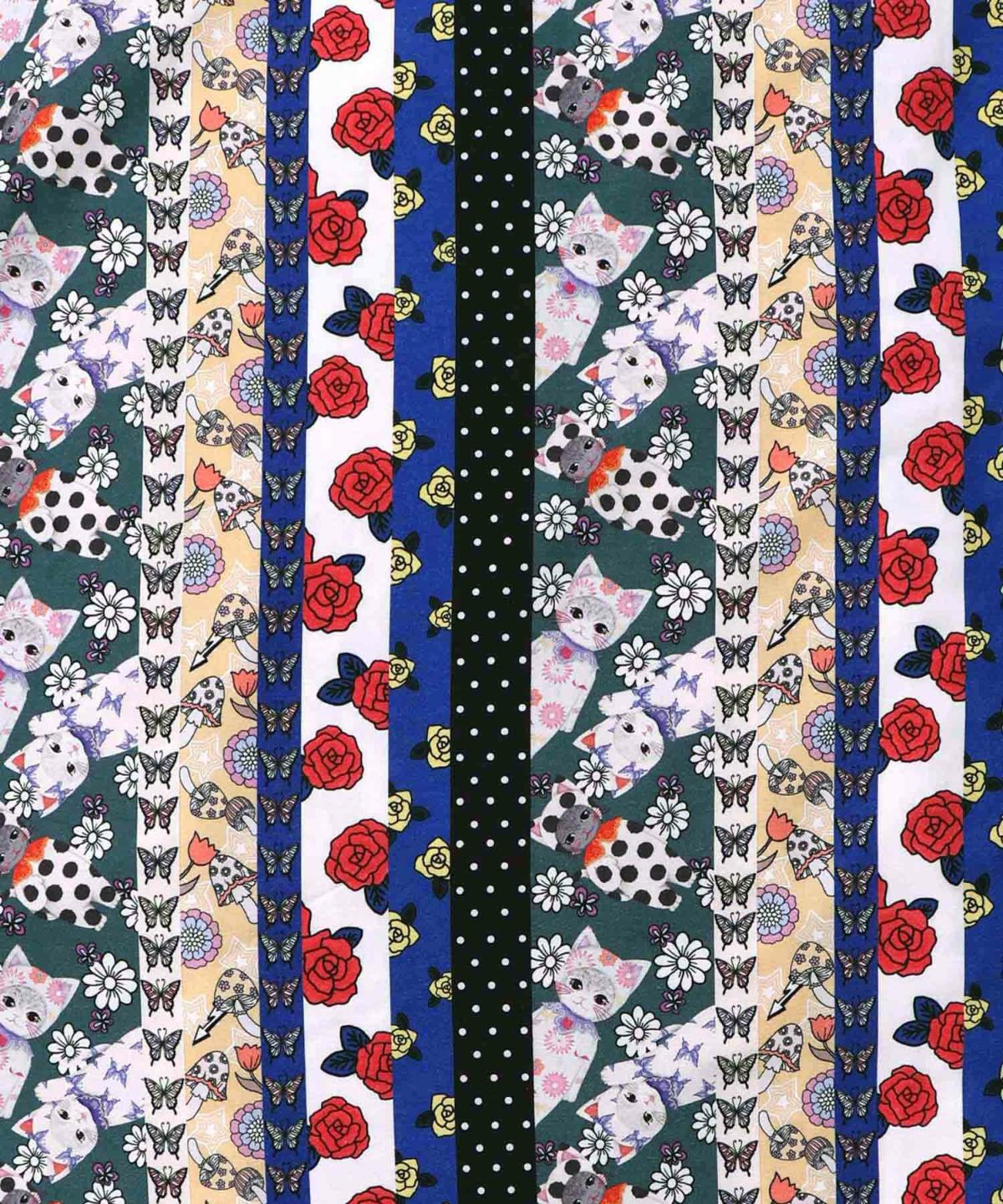 ストライプ総柄前開きシャツワンピース-17