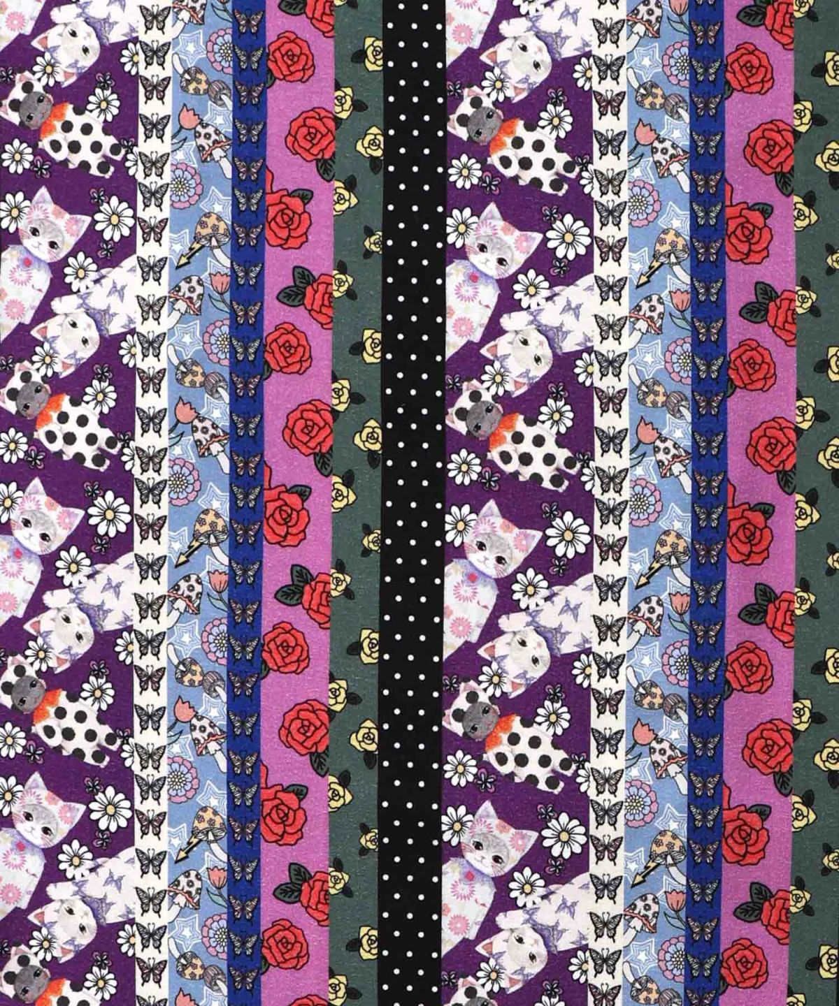 ストライプ総柄前開きシャツワンピース-19