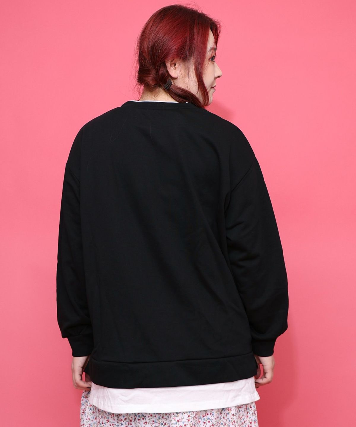 スカラーちゃんの夕食柄レイヤード風配色プルオーバー-6