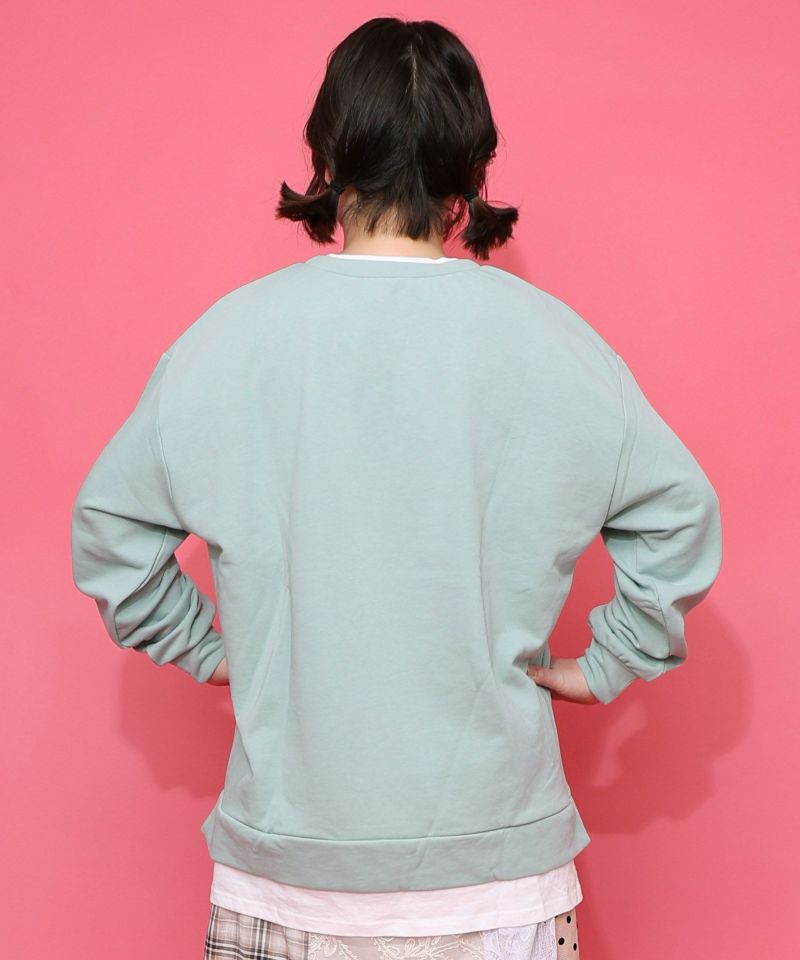 スカラーちゃんの夕食柄レイヤード風配色プルオーバー-13