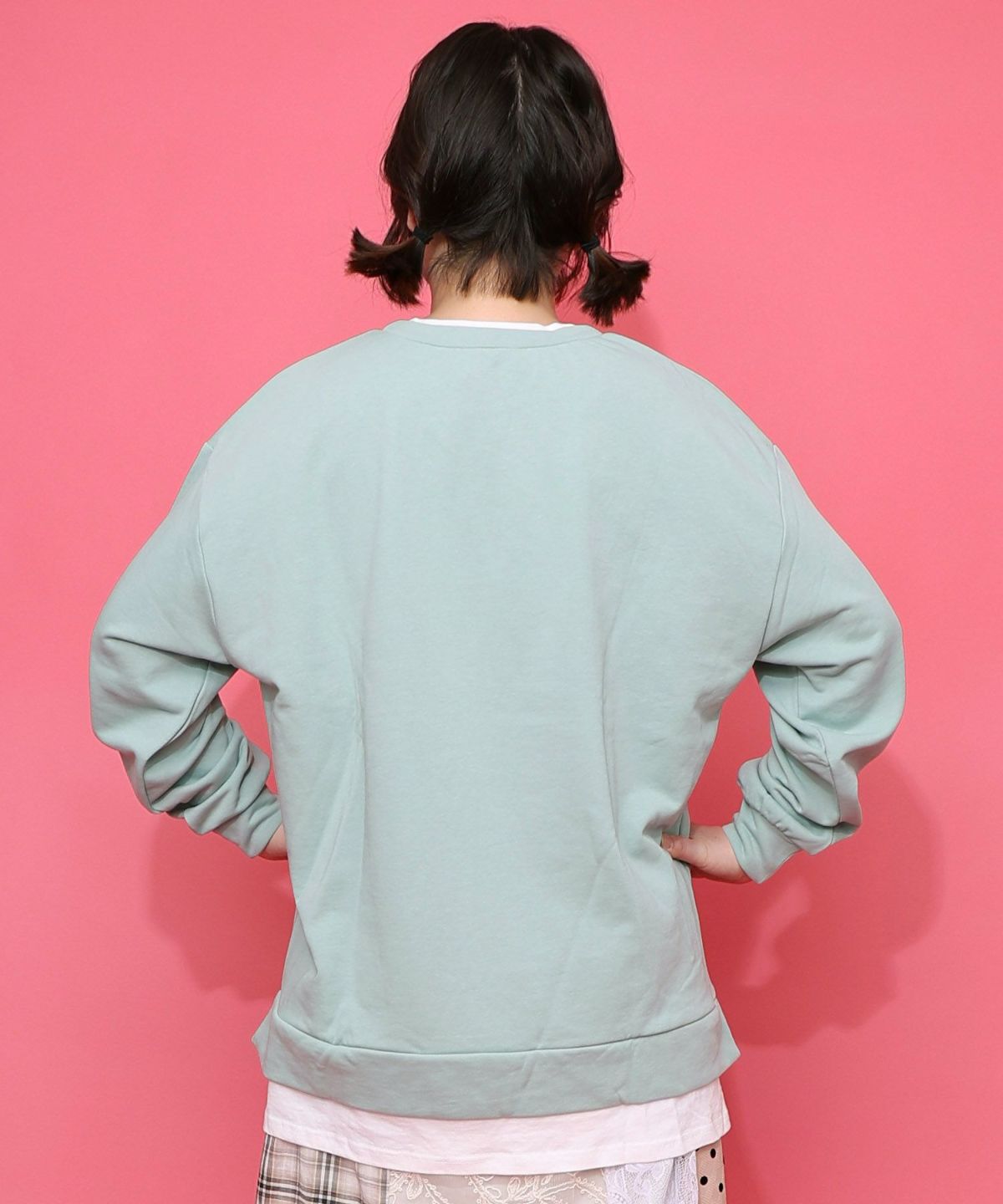 スカラーちゃんの夕食柄レイヤード風配色プルオーバー-13