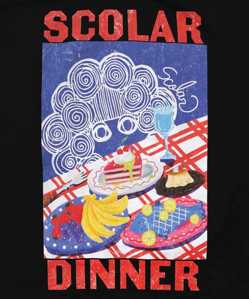 スカラーちゃんの夕食柄レイヤード風配色プルオーバー-19