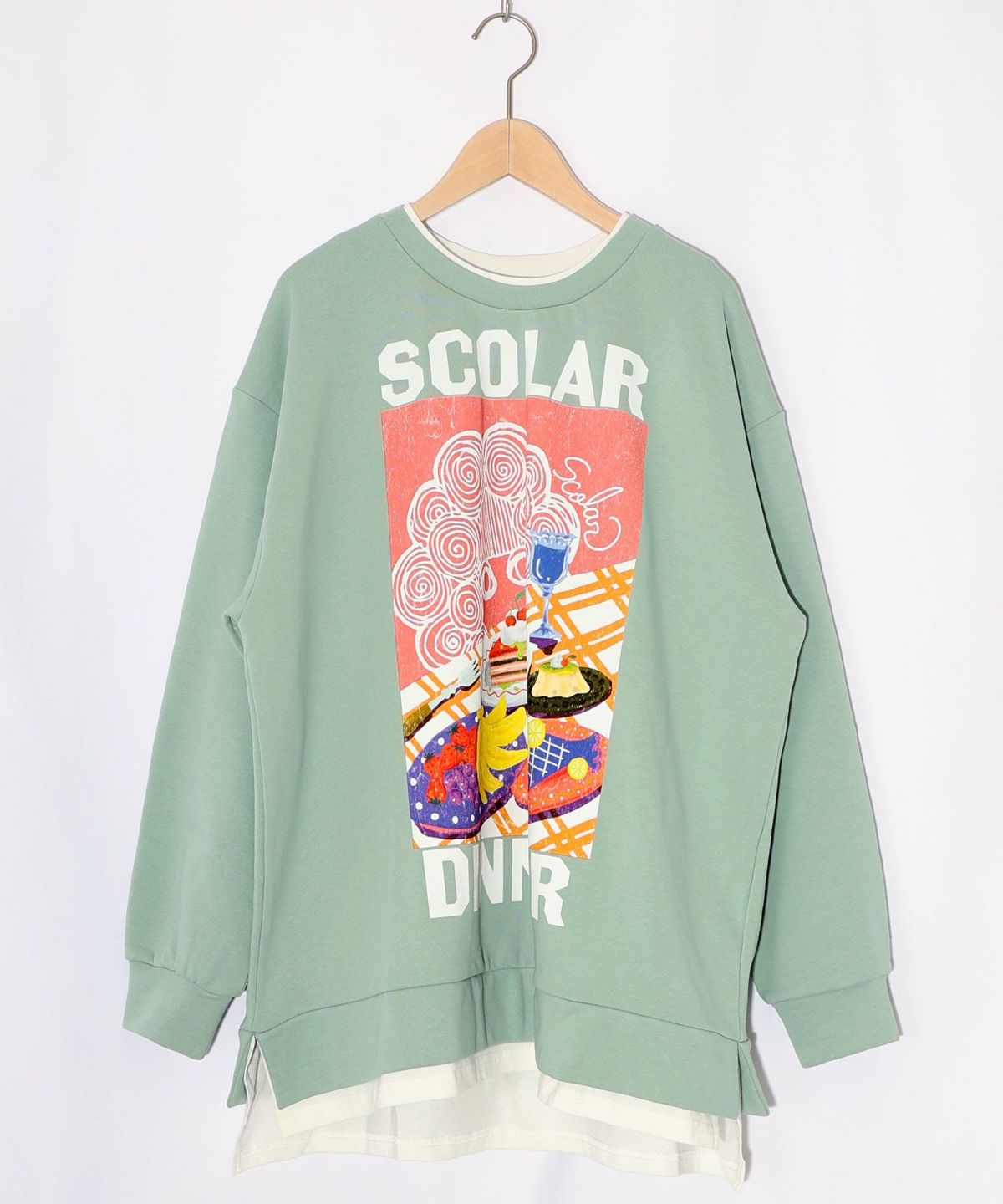 スカラーちゃんの夕食柄レイヤード風配色プルオーバー-20