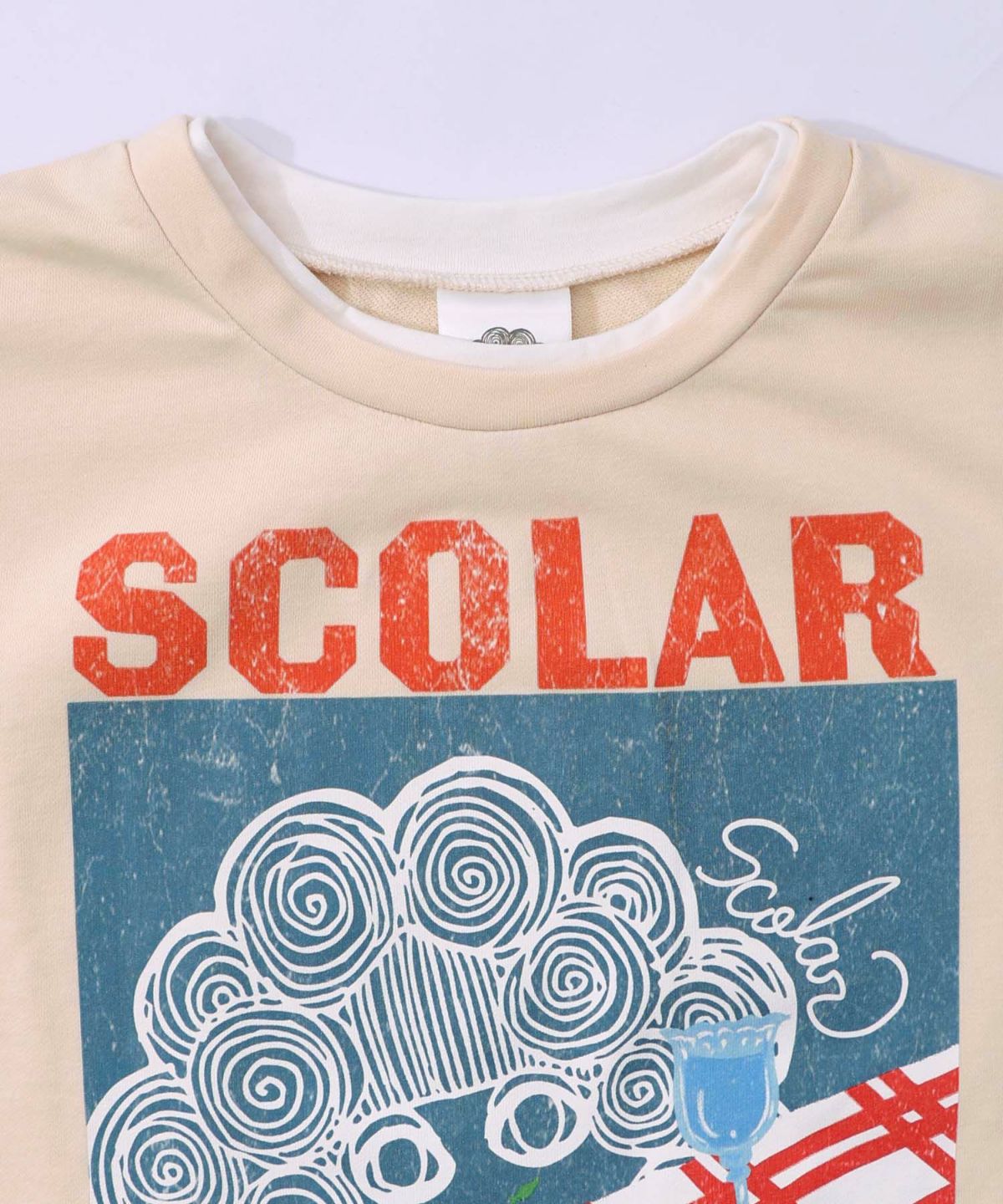 スカラーちゃんの夕食柄レイヤード風配色プルオーバー-22