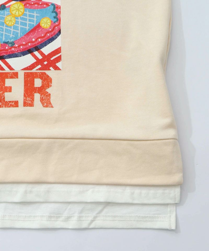 スカラーちゃんの夕食柄レイヤード風配色プルオーバー-24