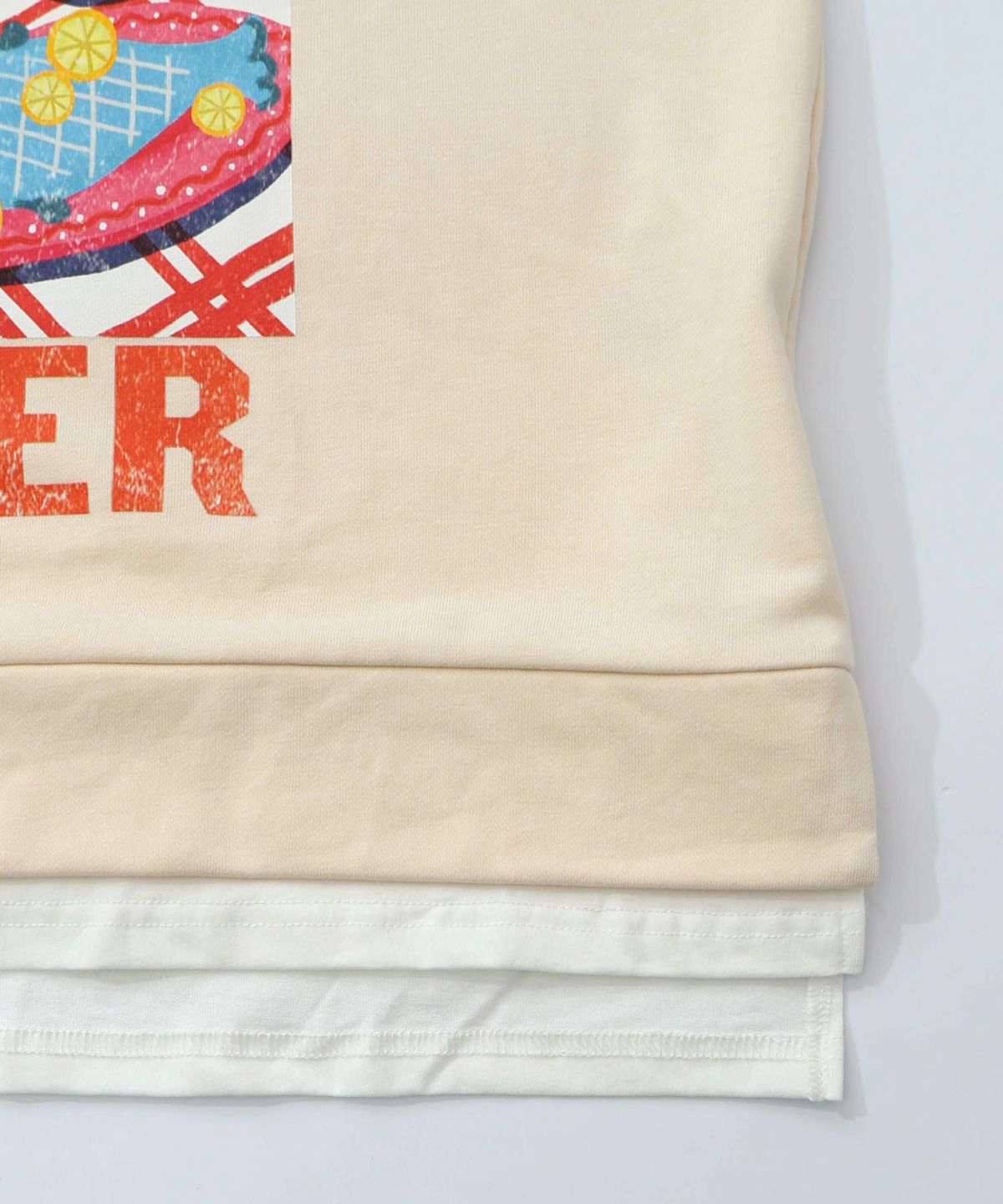 スカラーちゃんの夕食柄レイヤード風配色プルオーバー-24