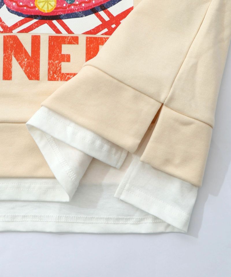 スカラーちゃんの夕食柄レイヤード風配色プルオーバー-25