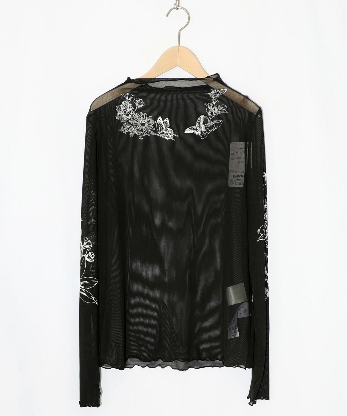 アンティーク風花蝶プリント ソフトチュールインナー-10