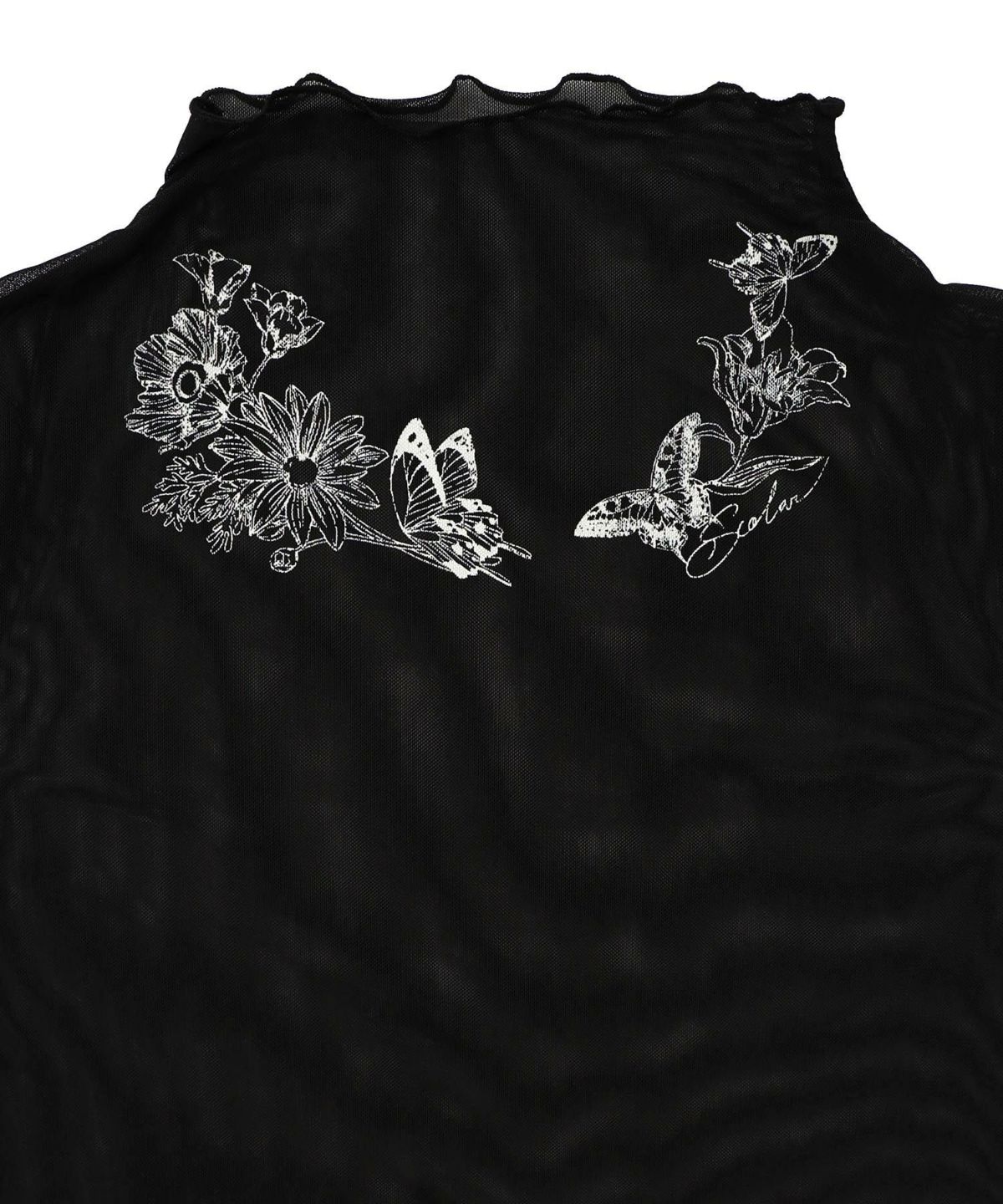 アンティーク風花蝶プリント ソフトチュールインナー-12