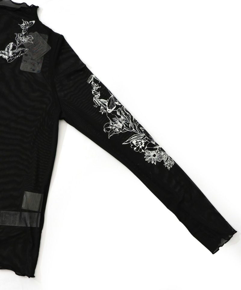 アンティーク風花蝶プリント ソフトチュールインナー-13