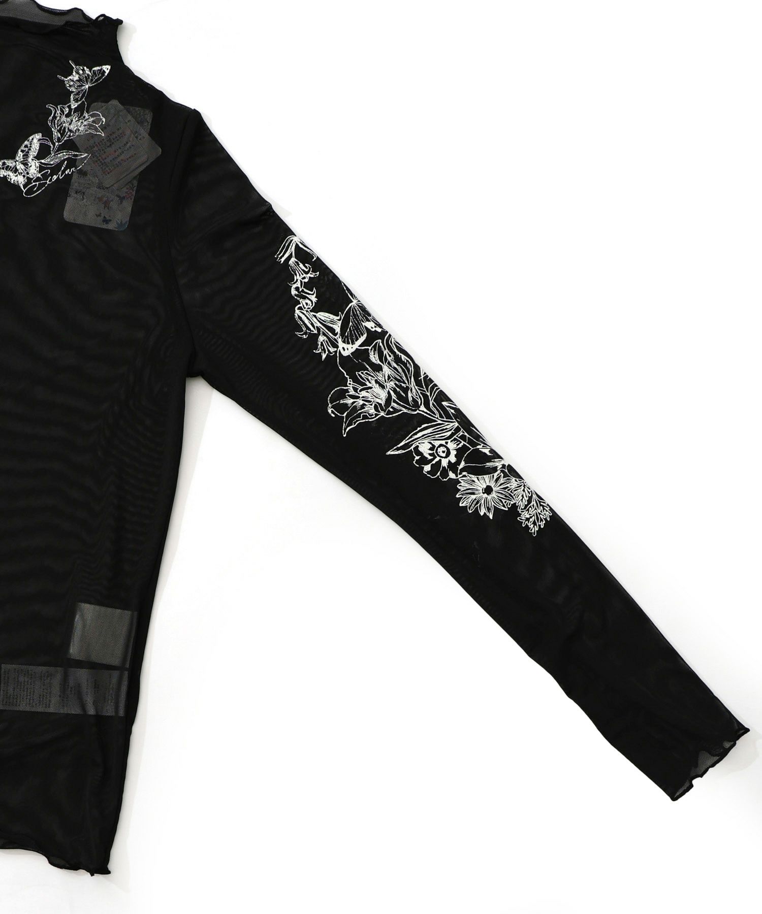 アンティーク風花蝶プリント ソフトチュールインナー-13