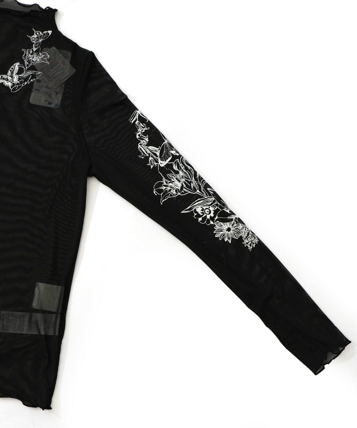 アンティーク風花蝶プリント ソフトチュールインナー-13