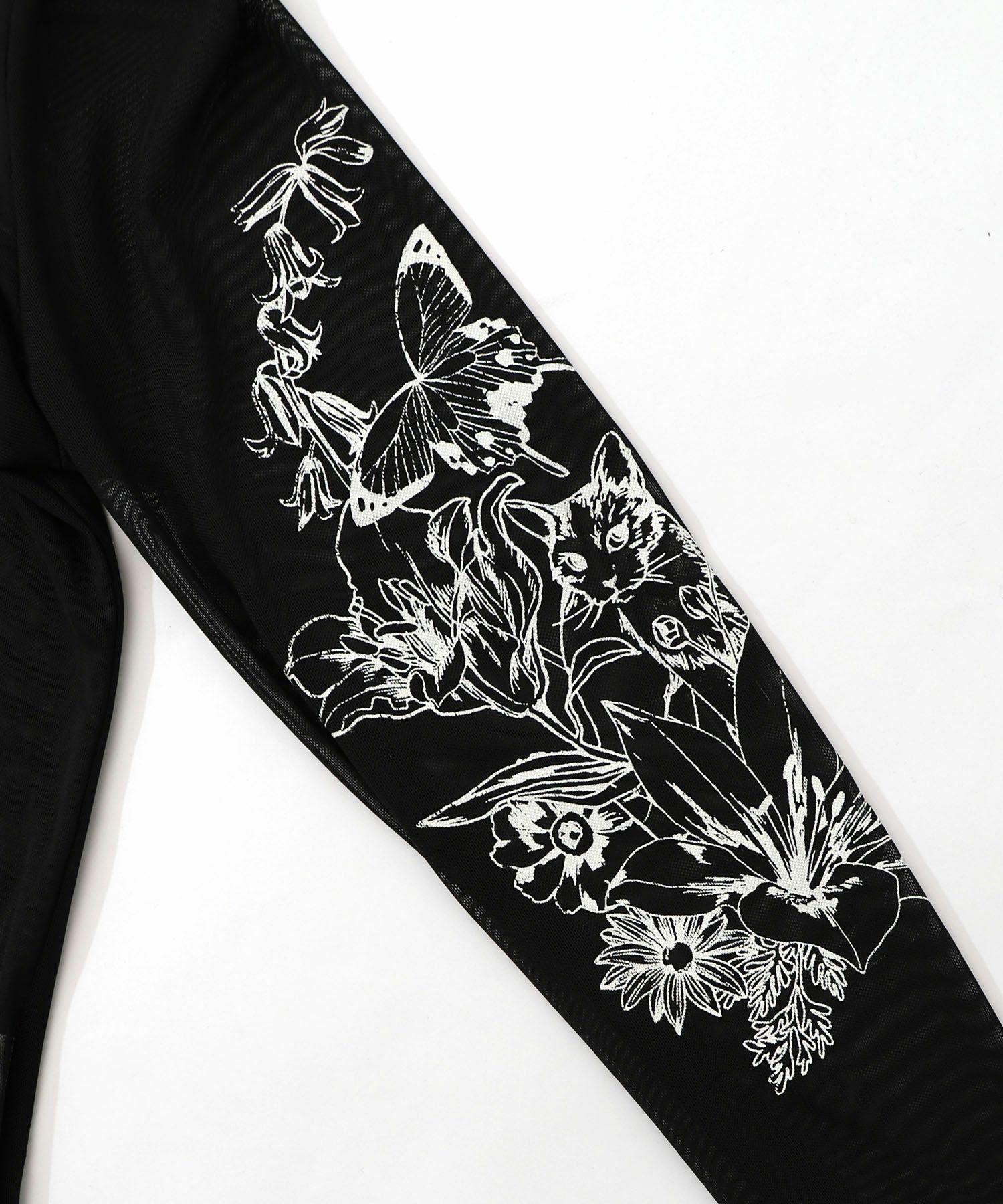 アンティーク風花蝶プリント ソフトチュールインナー-15