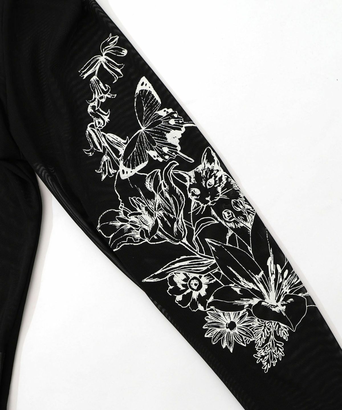 アンティーク風花蝶プリント ソフトチュールインナー-15