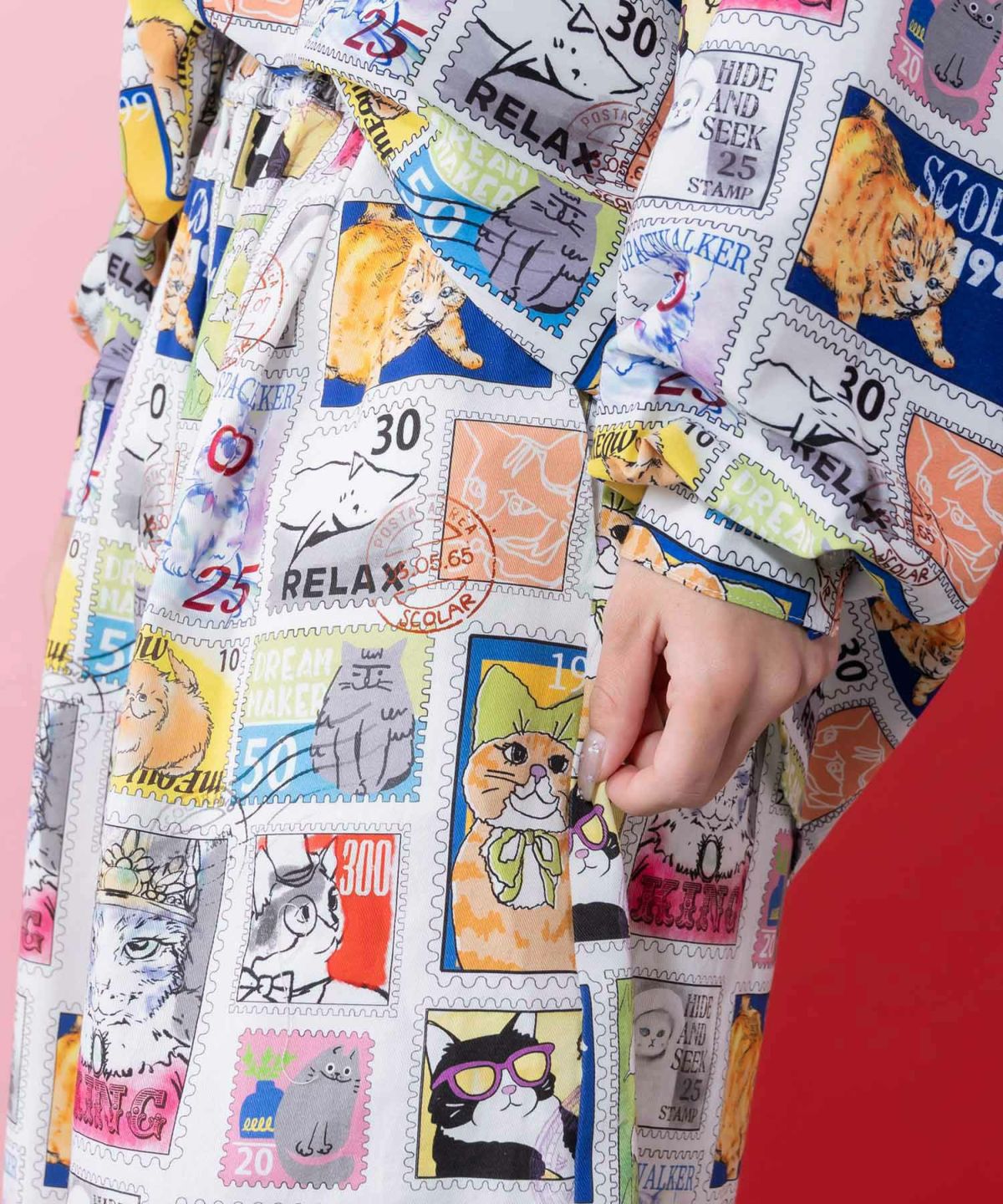 わんorにゃんスタンプ柄 バイオ加工パンツ-8