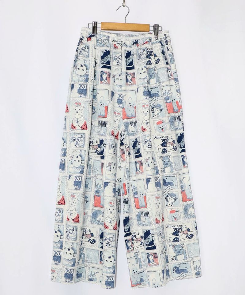 わんorにゃんスタンプ柄 バイオ加工パンツ-19