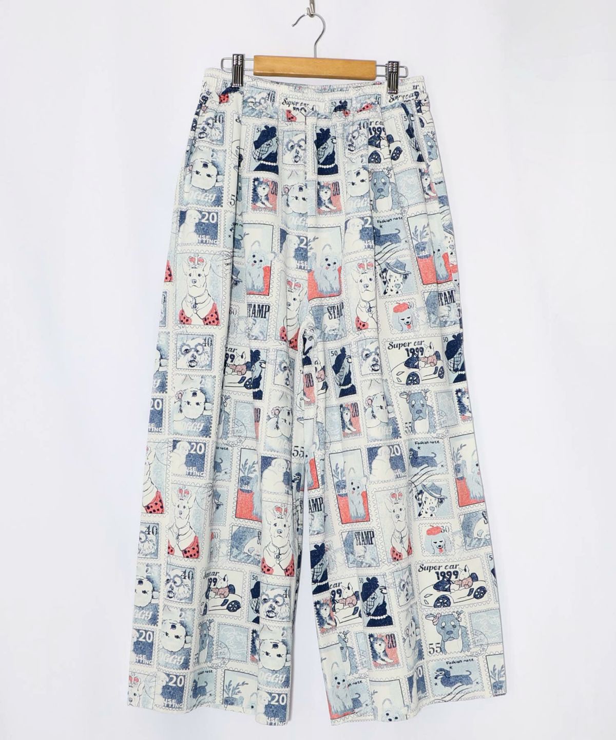 わんorにゃんスタンプ柄 バイオ加工パンツ-19