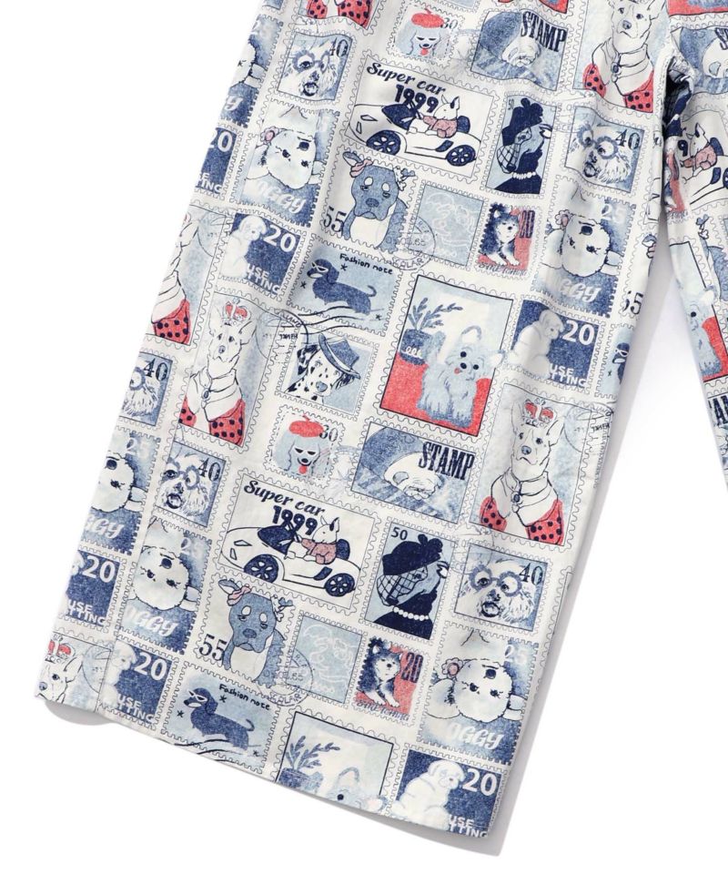 わんorにゃんスタンプ柄 バイオ加工パンツ-23