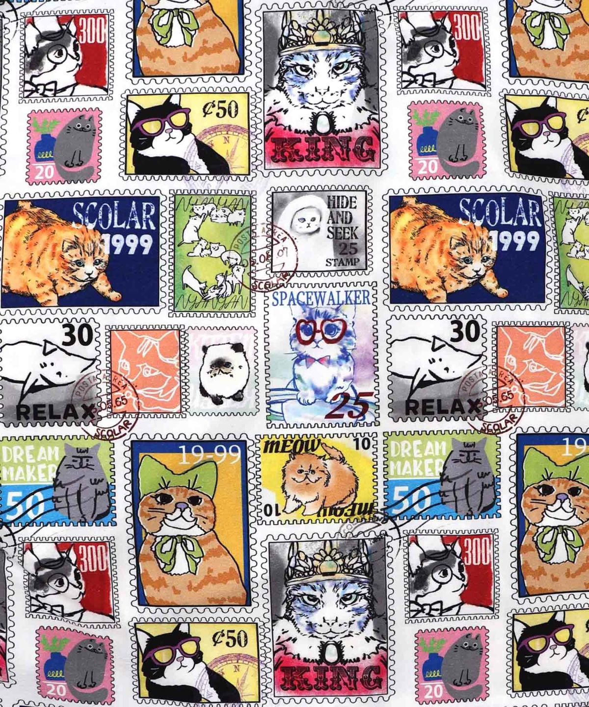 わんorにゃんスタンプ柄 ワッシャーシャツ-9