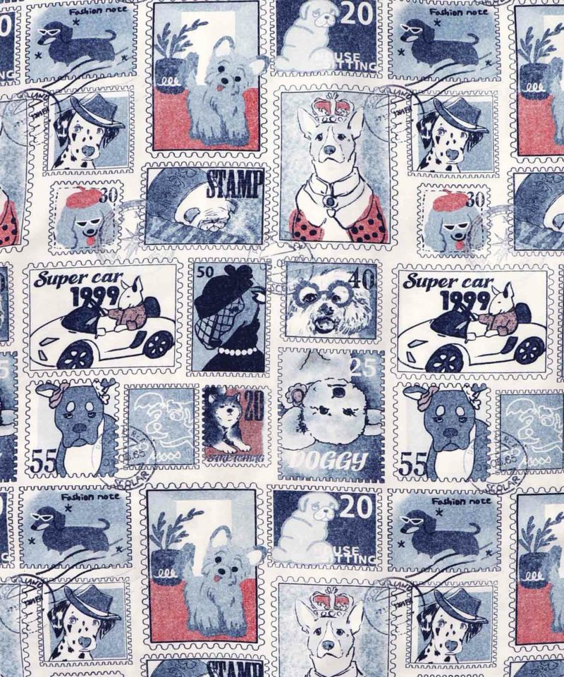 わんorにゃんスタンプ柄 ワッシャーシャツ-11