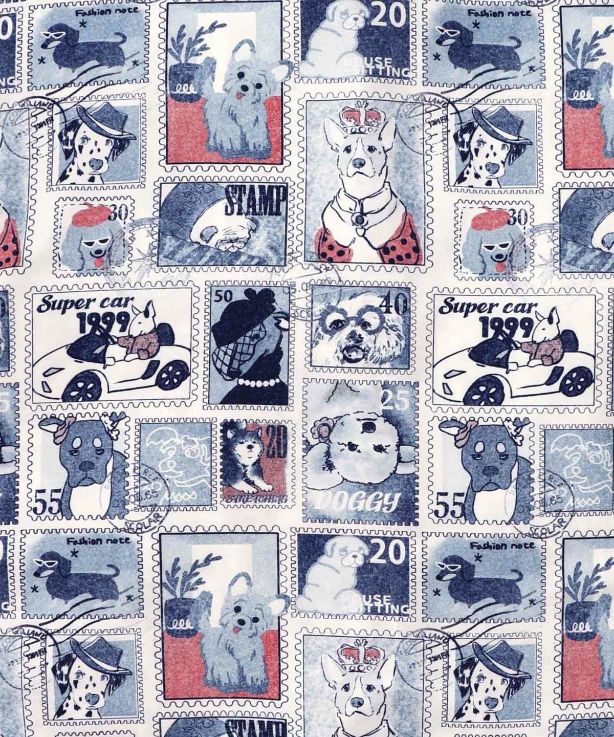 わんorにゃんスタンプ柄 ワッシャーシャツ-11