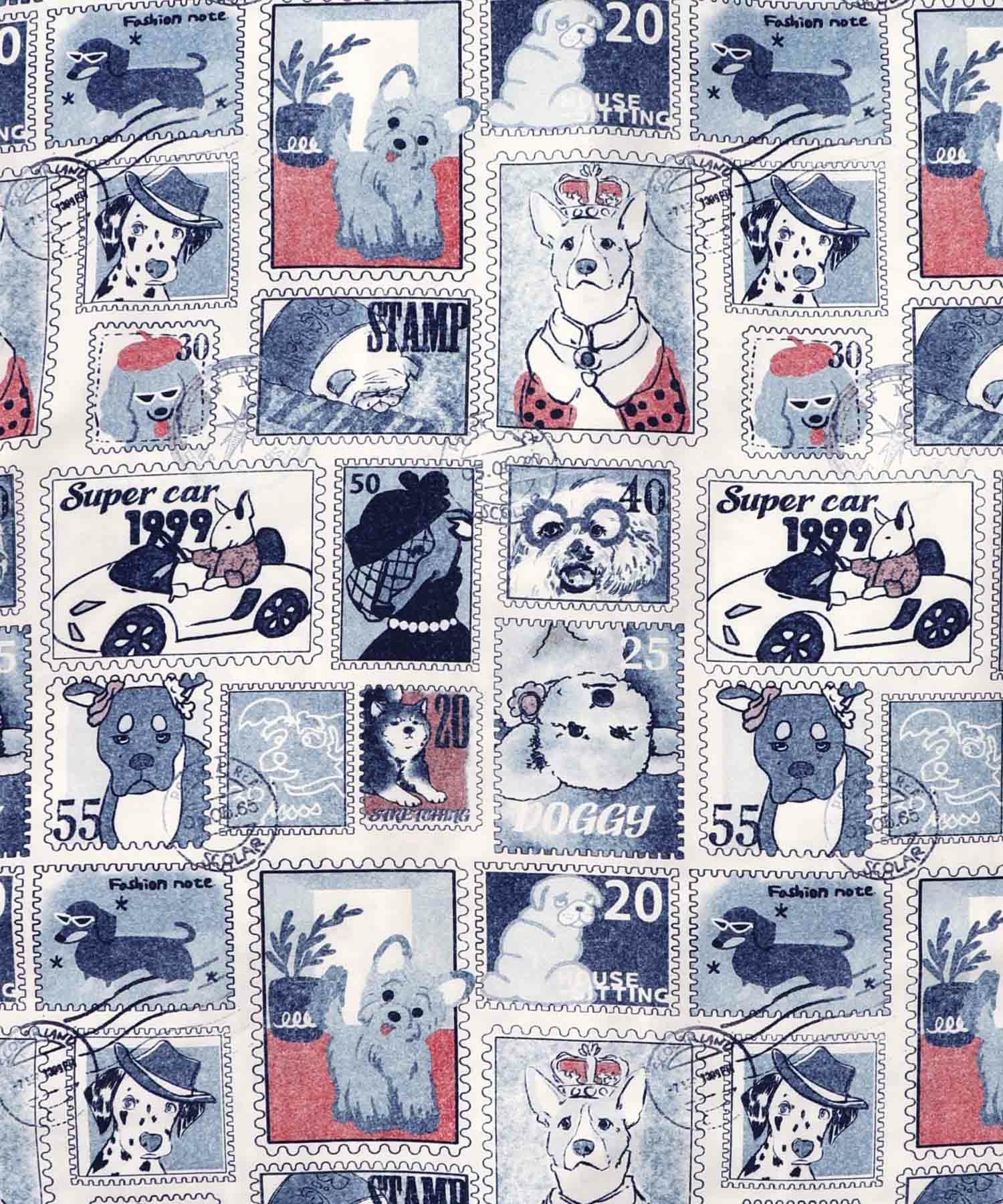 わんorにゃんスタンプ柄 ワッシャーシャツ-11