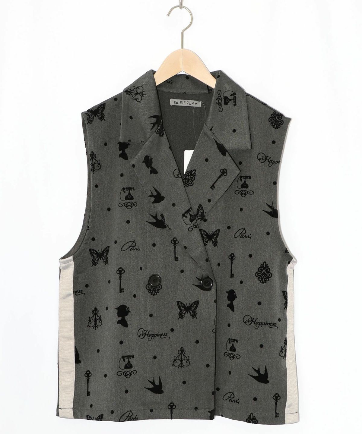 アンティーク調フロッキープリントベスト-11