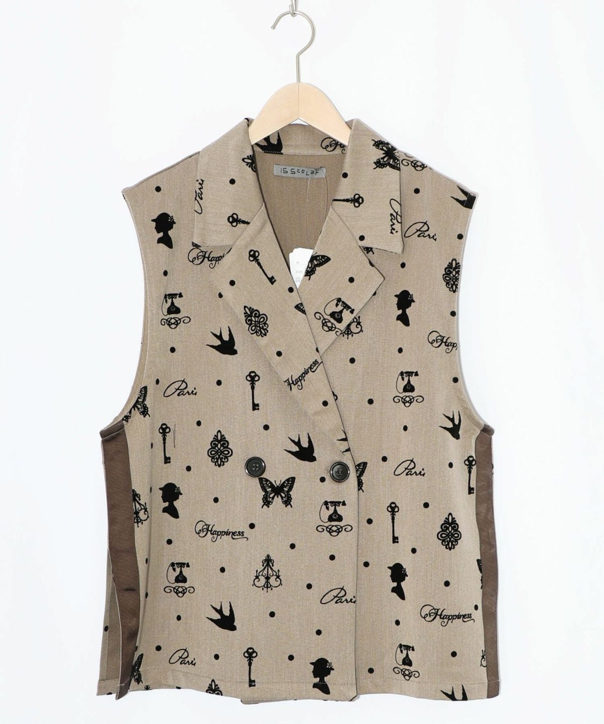 アンティーク調フロッキープリントベスト-14