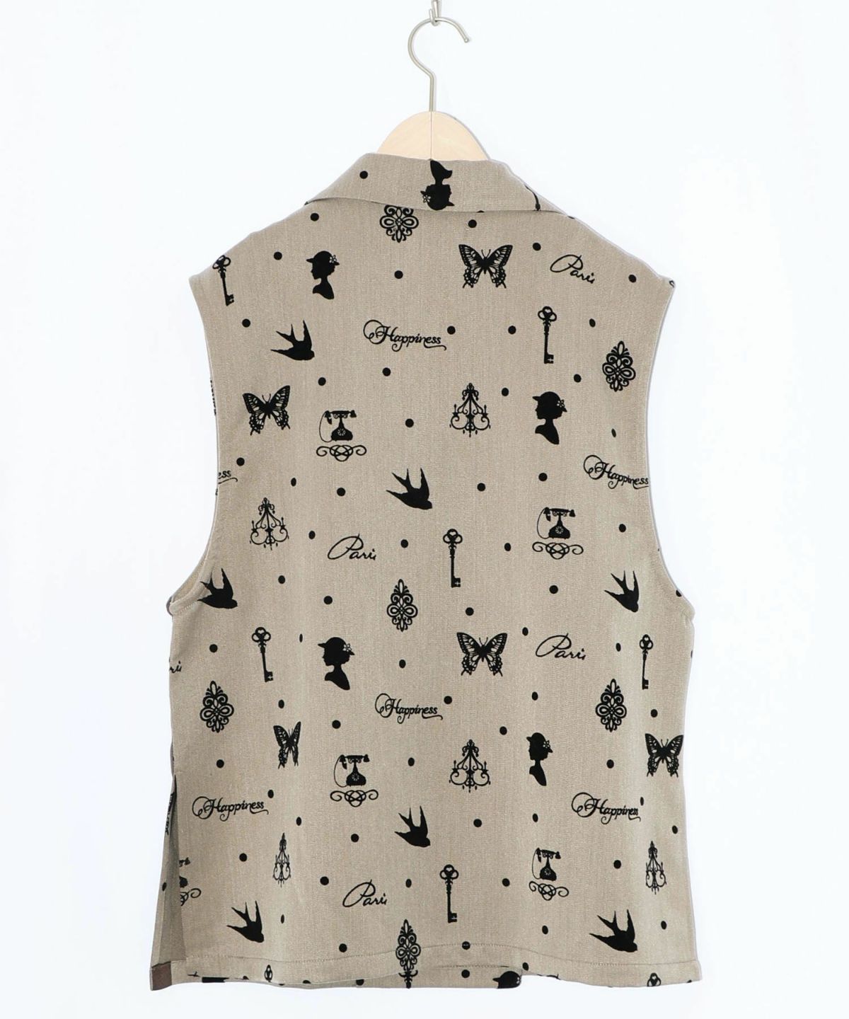 アンティーク調フロッキープリントベスト-15