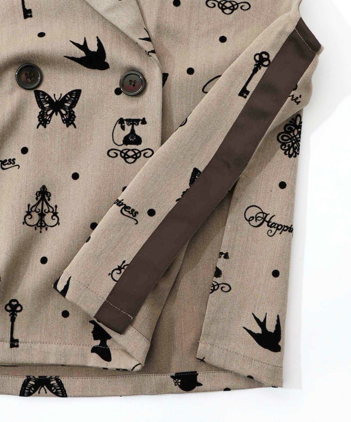 アンティーク調フロッキープリントベスト-19