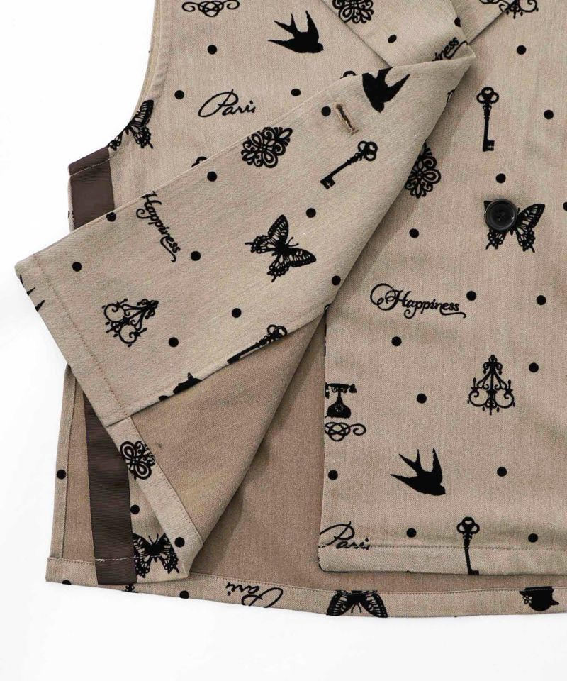 アンティーク調フロッキープリントベスト-20