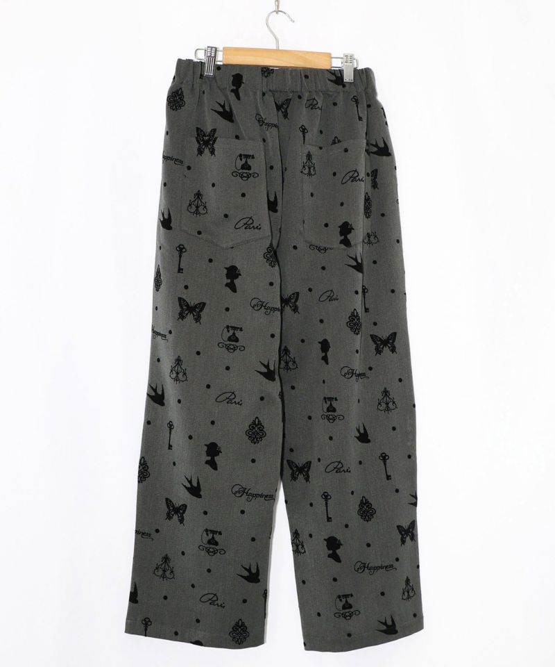 アンティーク調フロッキープリントパンツ-9