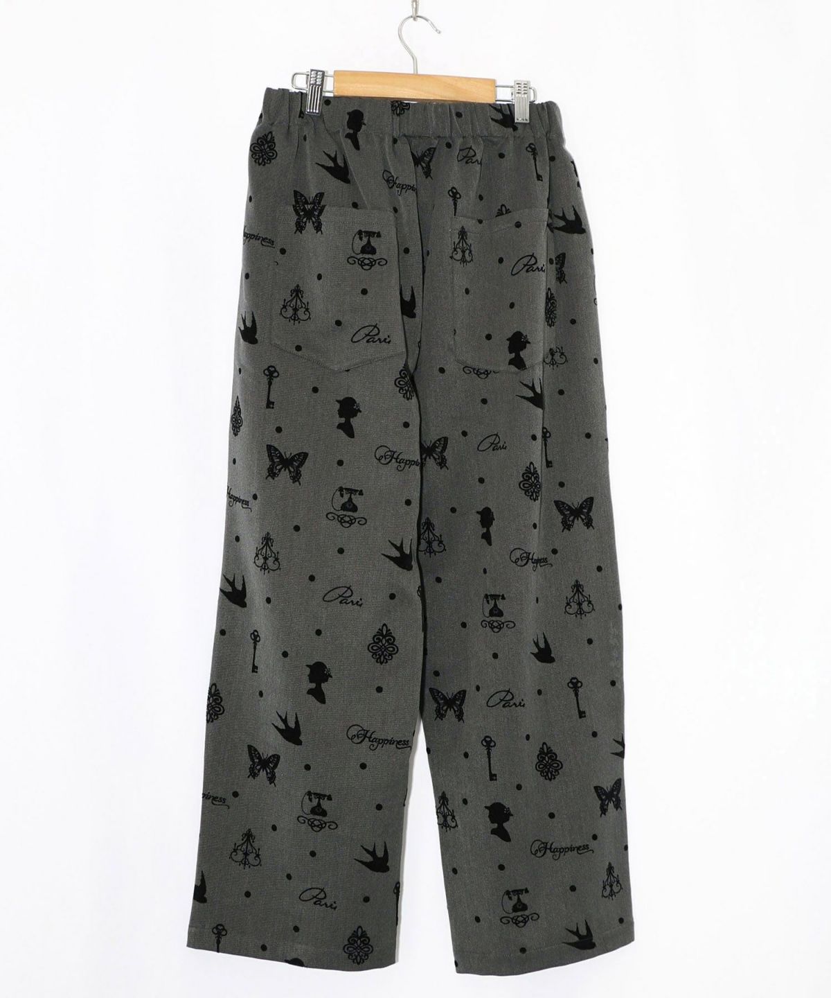 アンティーク調フロッキープリントパンツ-9