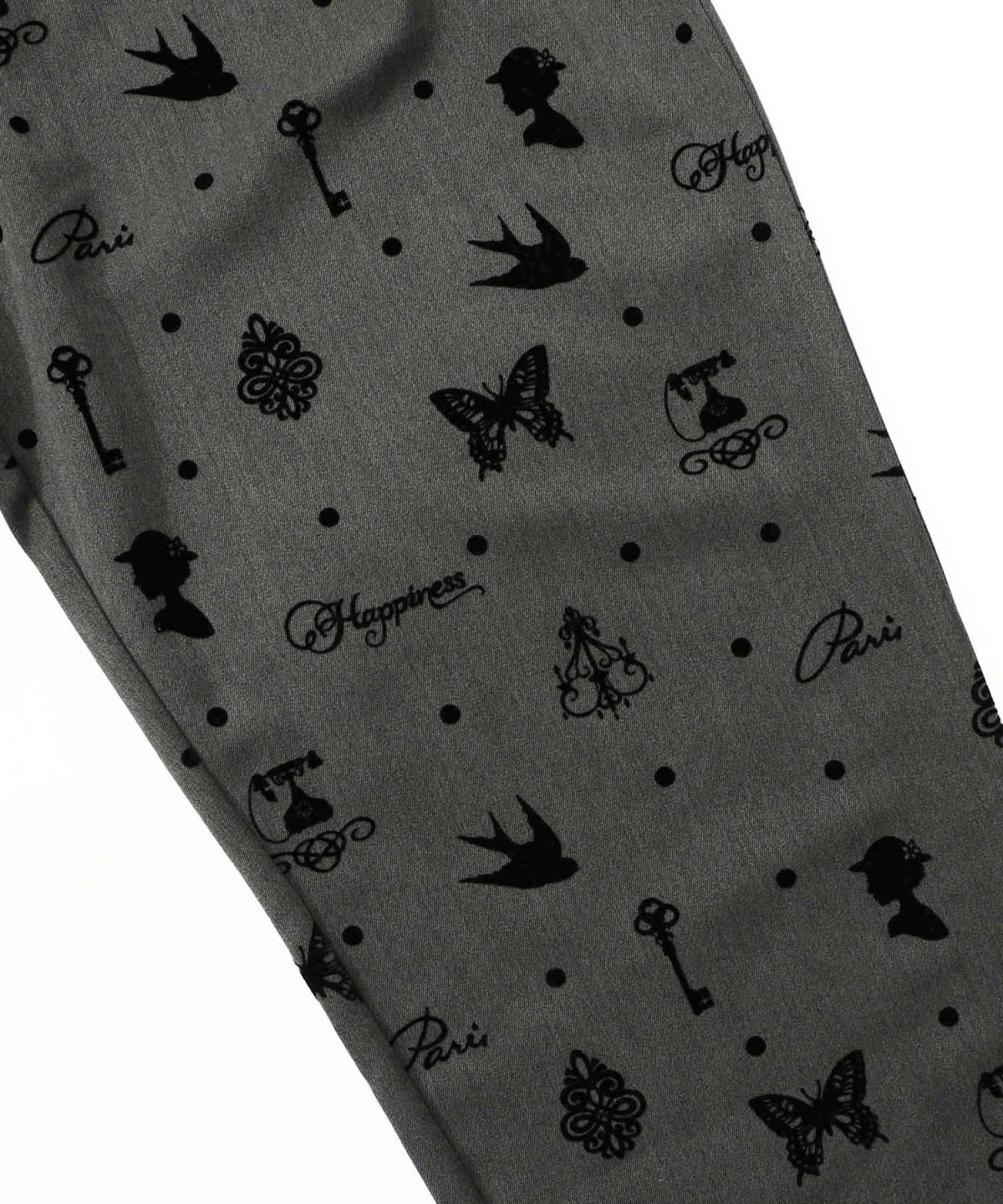 アンティーク調フロッキープリントパンツ-10