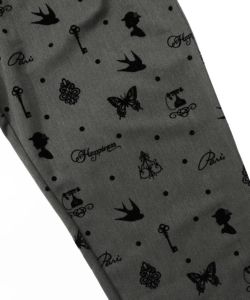 アンティーク調フロッキープリントパンツ-10