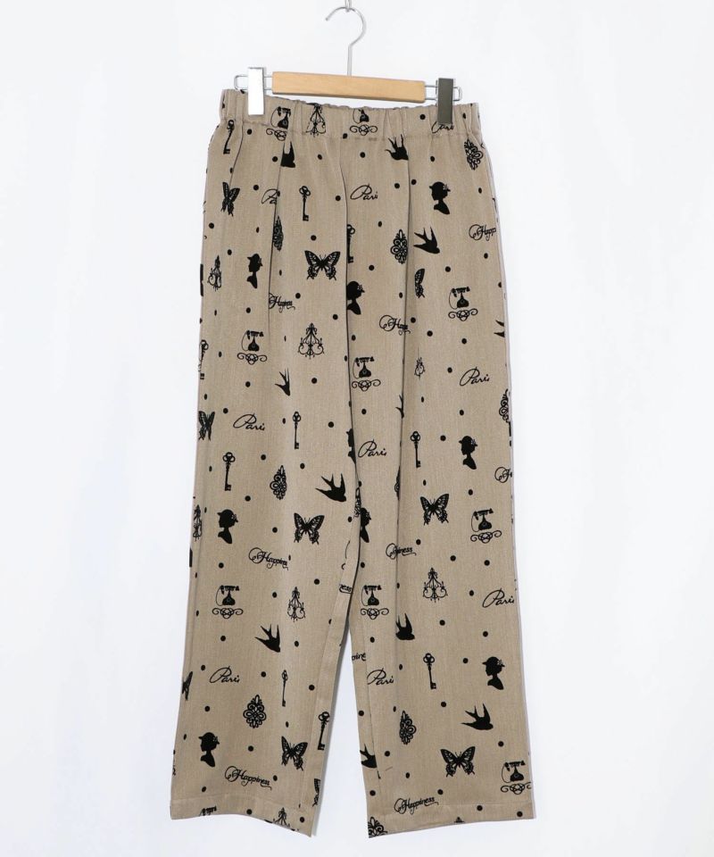 アンティーク調フロッキープリントパンツ-11