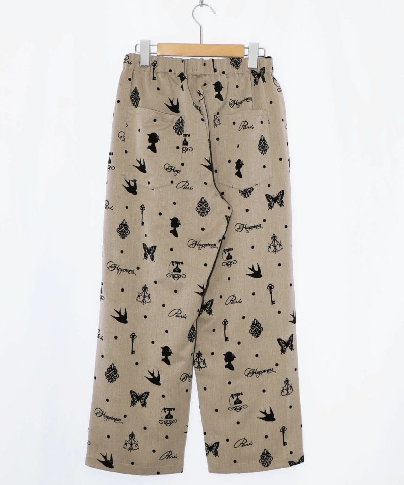 アンティーク調フロッキープリントパンツ-12