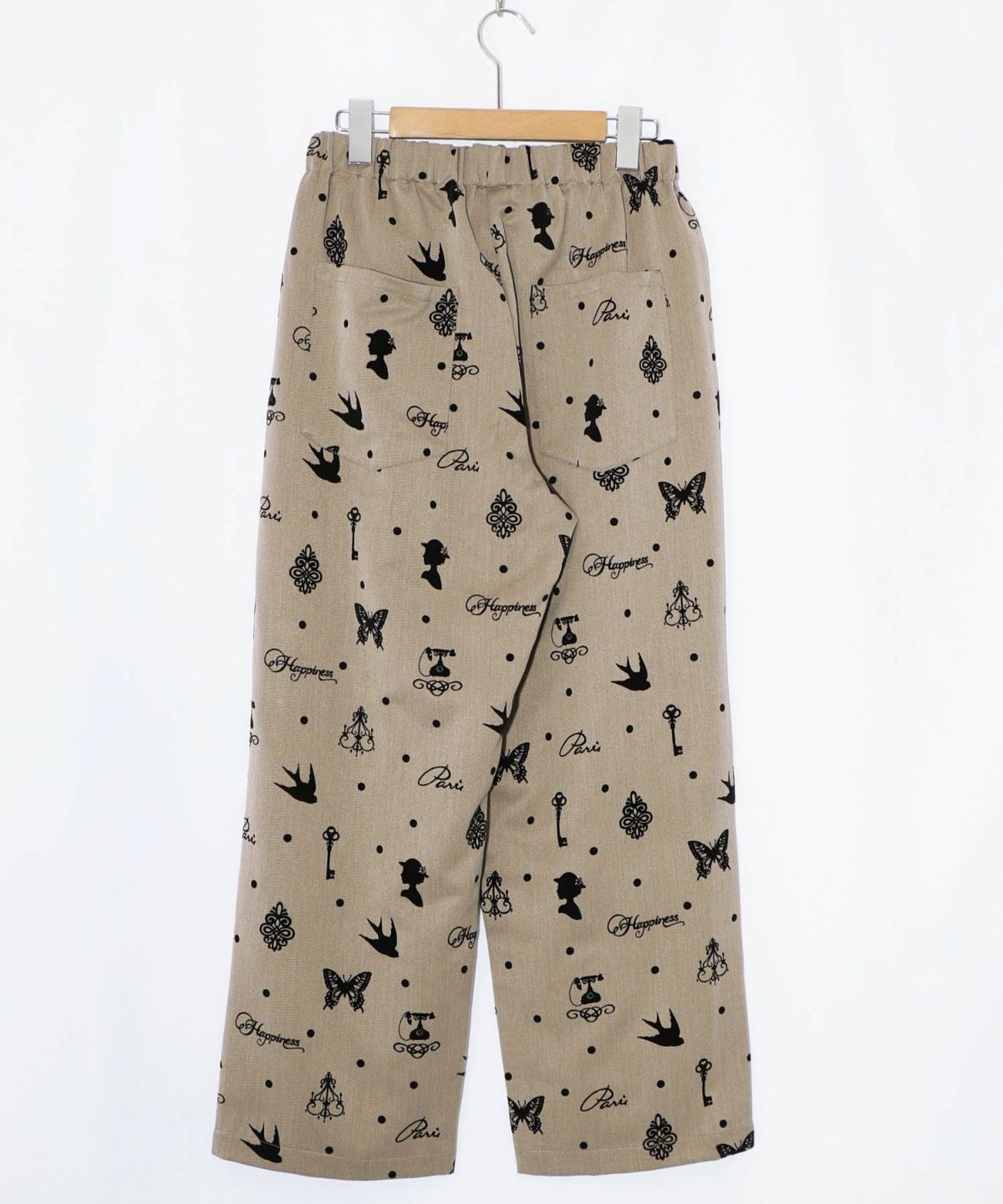 アンティーク調フロッキープリントパンツ-12