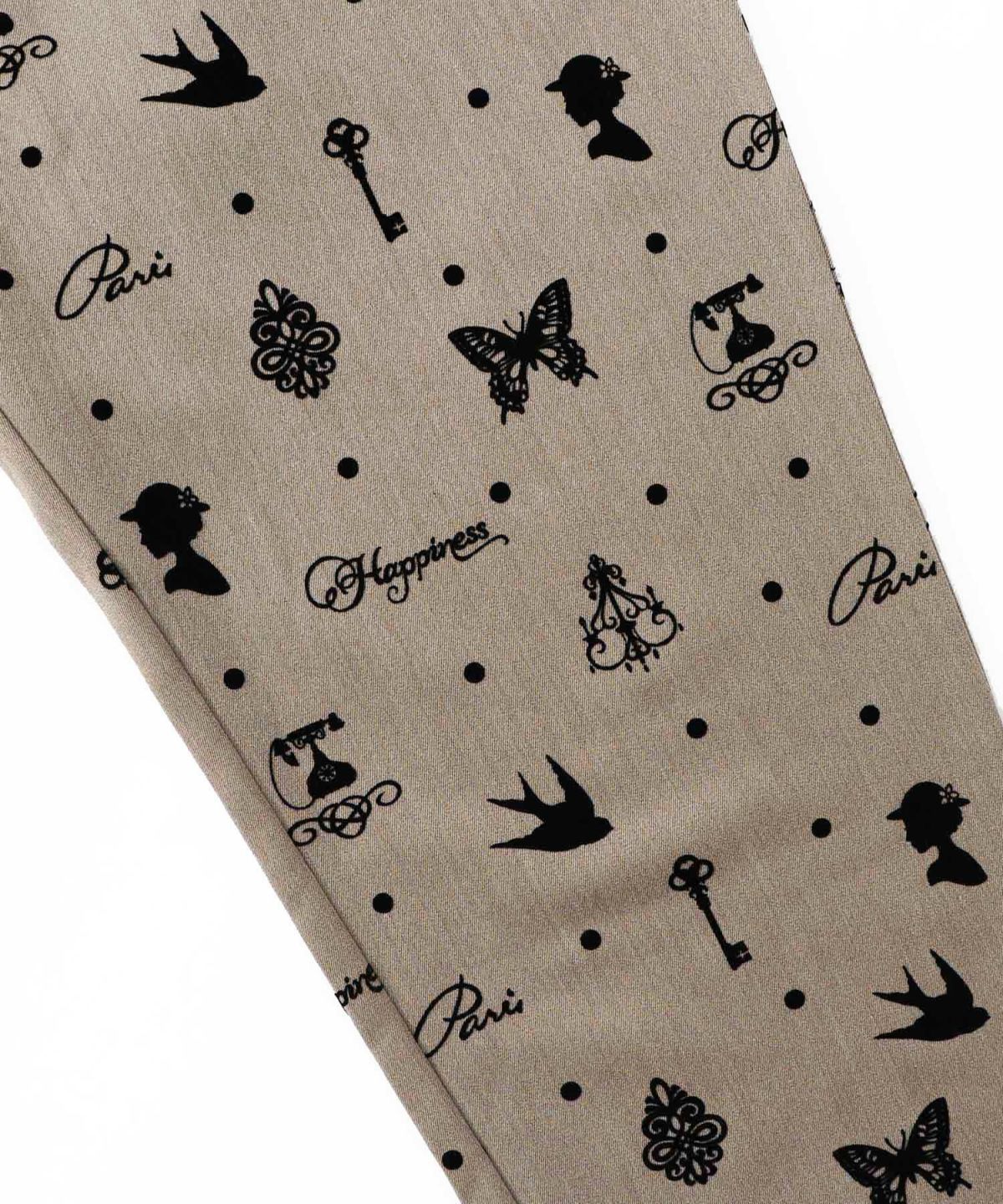 アンティーク調フロッキープリントパンツ-13