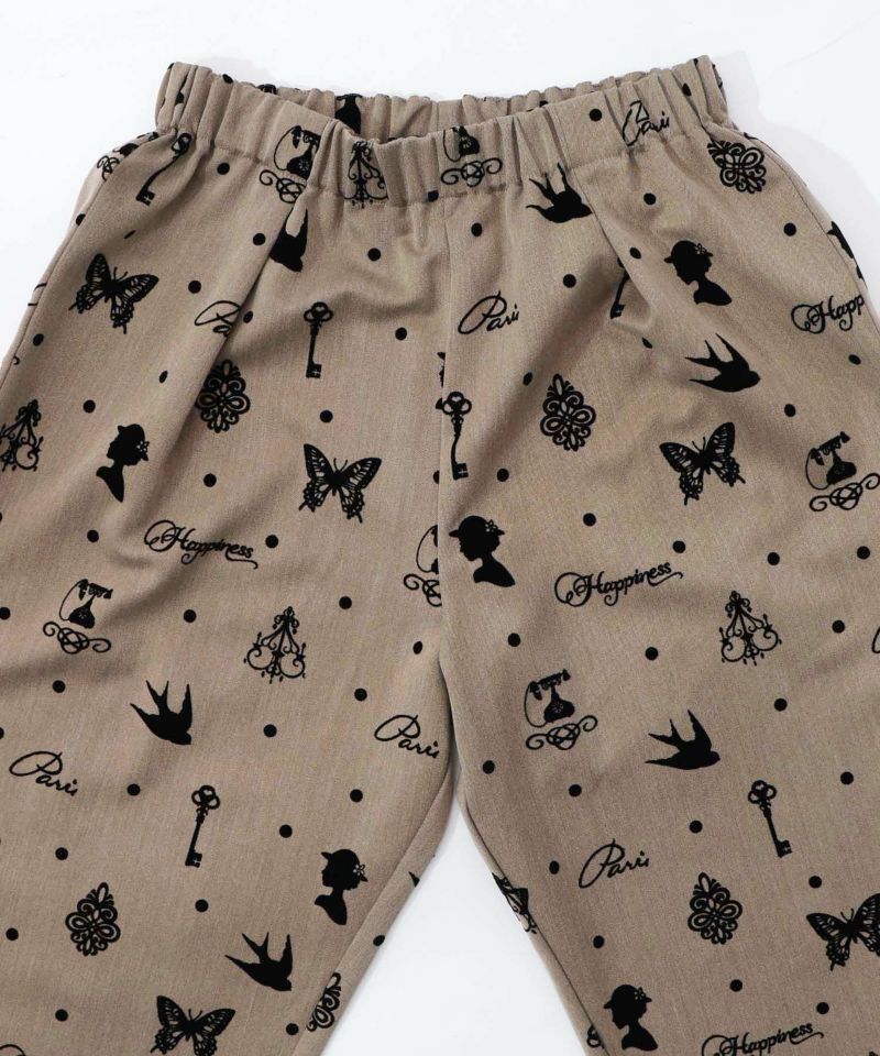 アンティーク調フロッキープリントパンツ-14