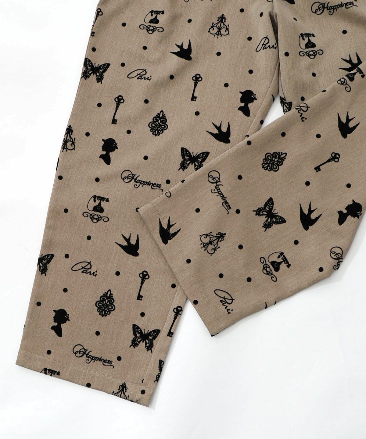 アンティーク調フロッキープリントパンツ-15