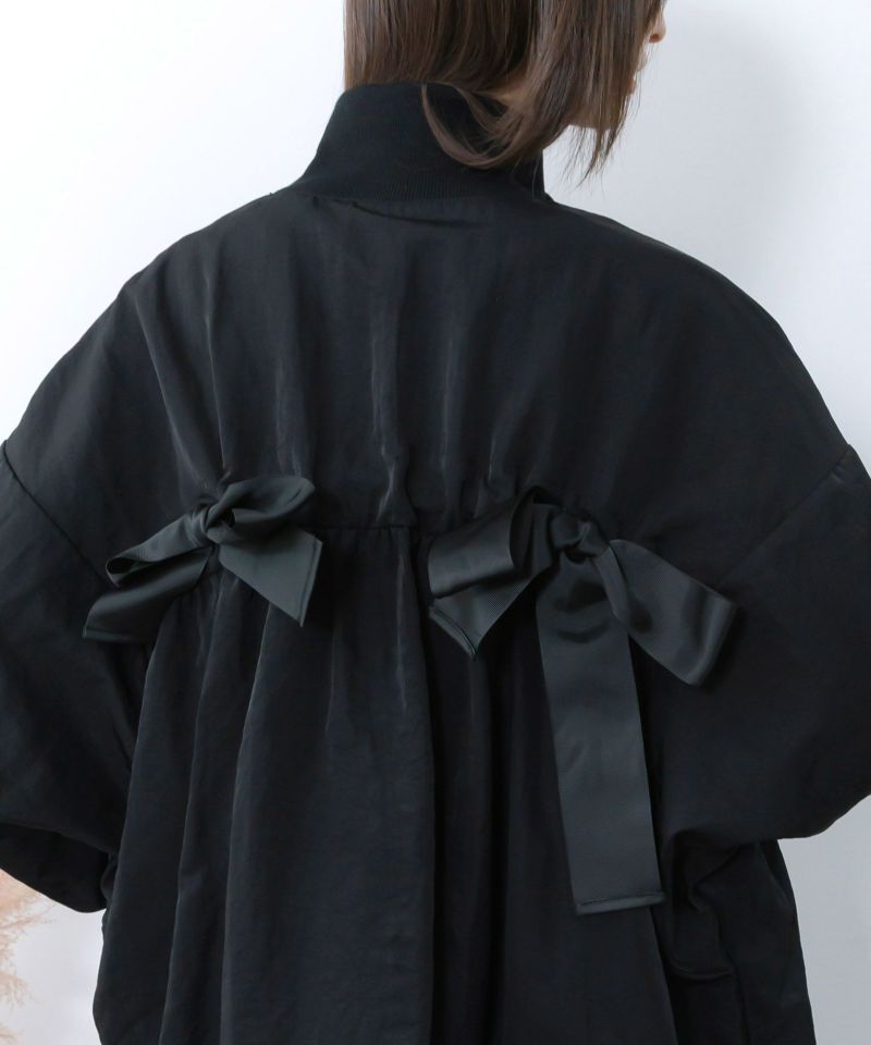 リボン×花刺繍ドルマンスリーブブルゾン-9