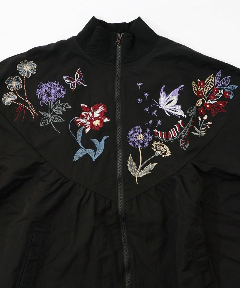 リボン×花刺繍ドルマンスリーブブルゾン-12