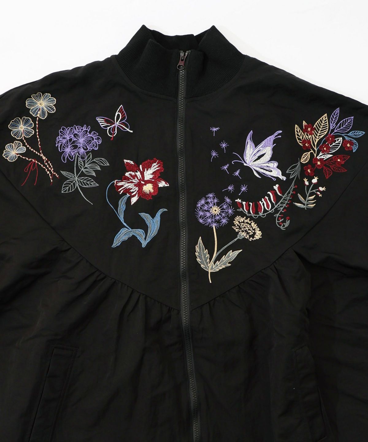 リボン×花刺繍ドルマンスリーブブルゾン-12