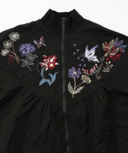 リボン×花刺繍ドルマンスリーブブルゾン-12