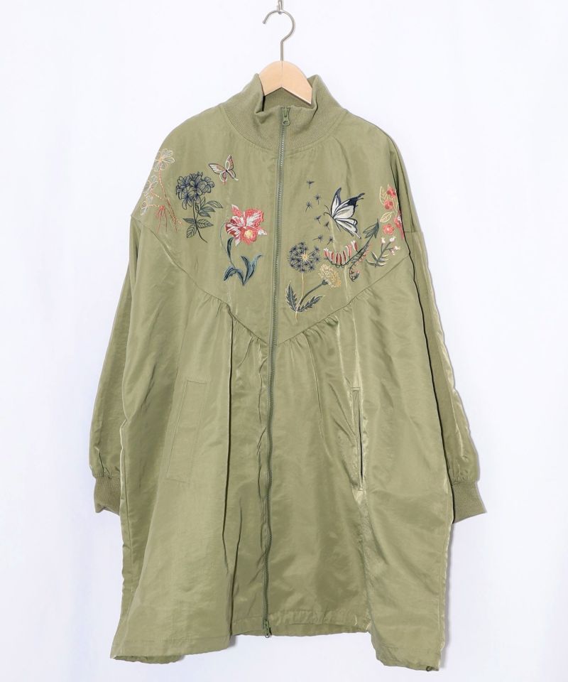 リボン×花刺繍ドルマンスリーブブルゾン-16