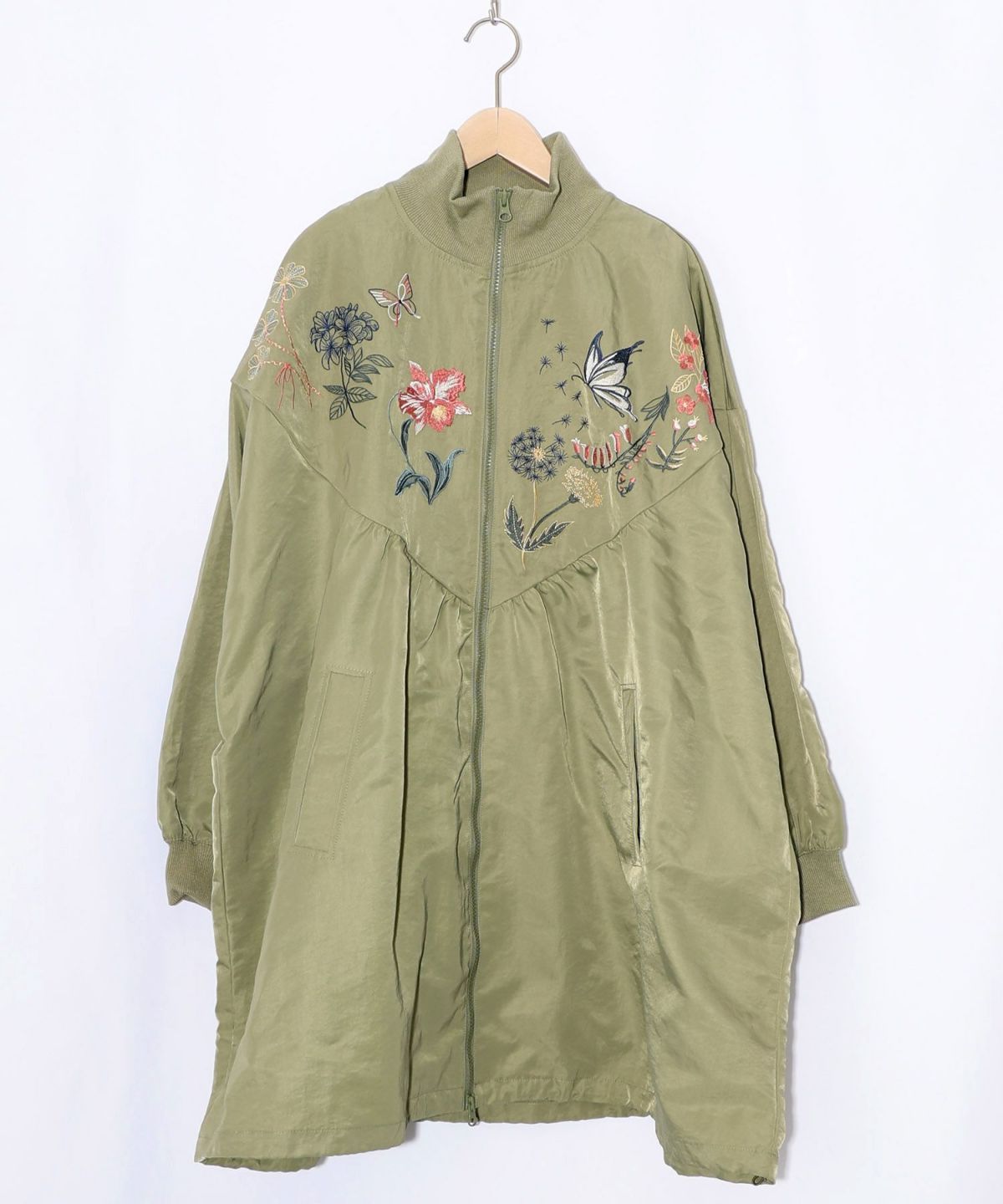 リボン×花刺繍ドルマンスリーブブルゾン-16