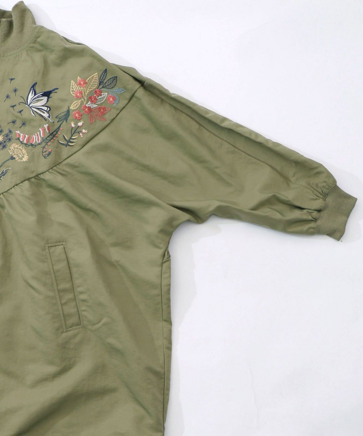 リボン×花刺繍ドルマンスリーブブルゾン-19