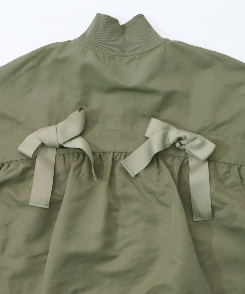 リボン×花刺繍ドルマンスリーブブルゾン-23